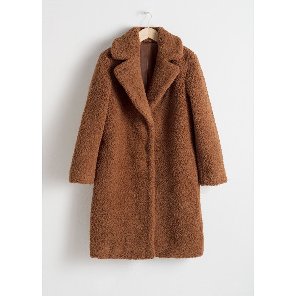 & Other Stories Long teddy coat